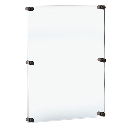 Azar Displays Floating Acrylic Wall Frame, Black, Holds 24" x 36", Overall 28" x 40" 105536-BLK